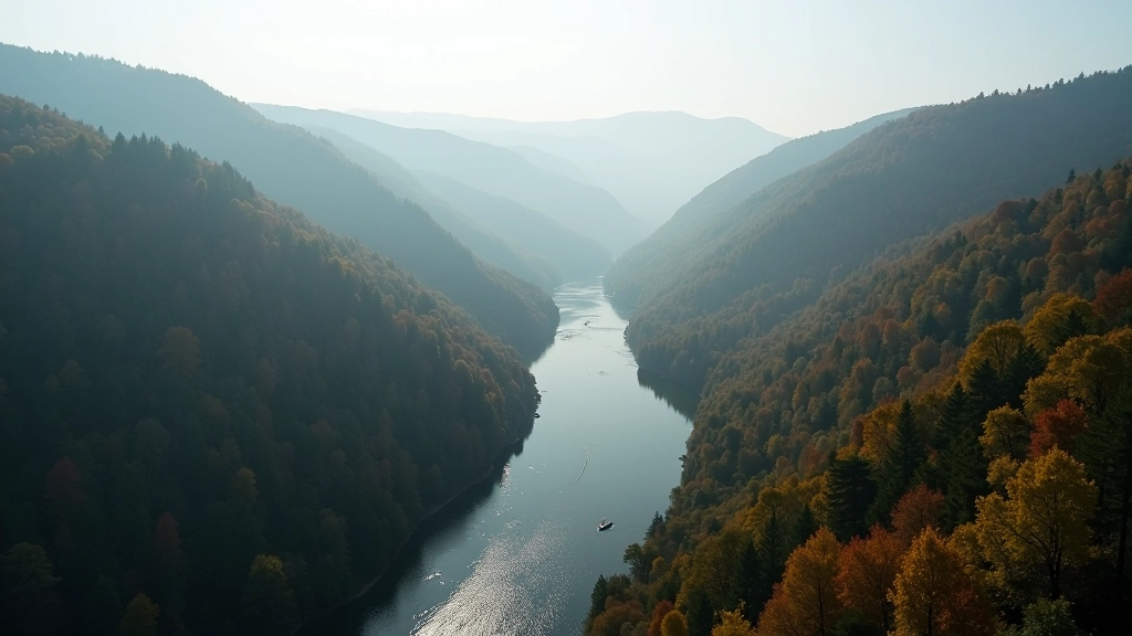 Gaujas nacionālais parks panorāma ar upēm, mežiem un dārgajiem ūdenskritumiem